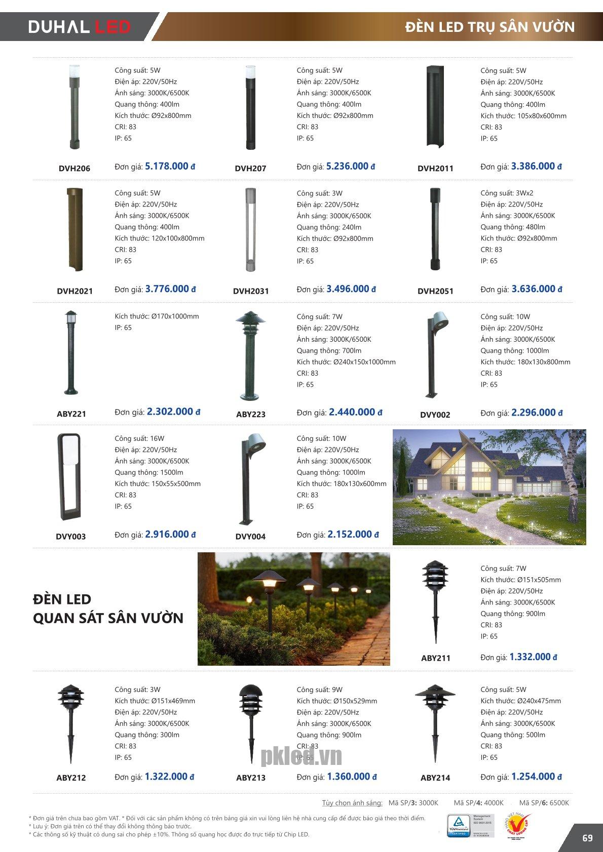 Đèn trụ sân vườn 16W DVY003 Duhal - Ảnh 2
