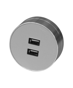 Bộ ổ cắm cao cấp aluminum acrylic 2 cổng USB màu trắng M1B642